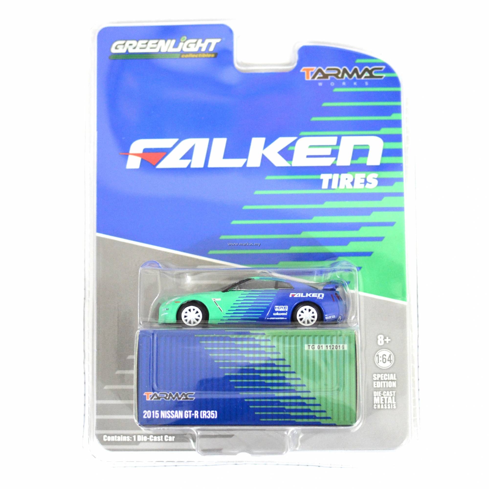 TARMAC WORKS X GREENLIGHT 2015 NISSAN GT-R R35 FALKEN TIRES