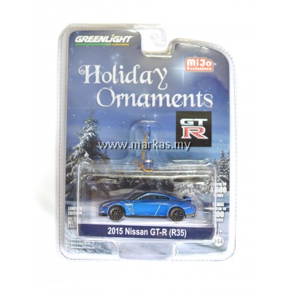  GREENLIGHT X MIJO 2015 NISSAN GT-R R35 BLUE HOLIDAY ORNAMENTS