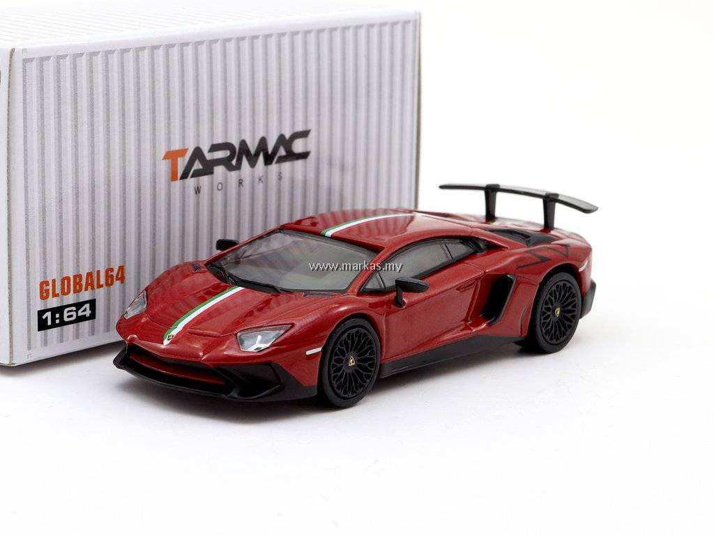TARMAC WORKS GLOBAL64 1/64 LAMBORGHINI AVENTADOR SV - ROSSO BIA