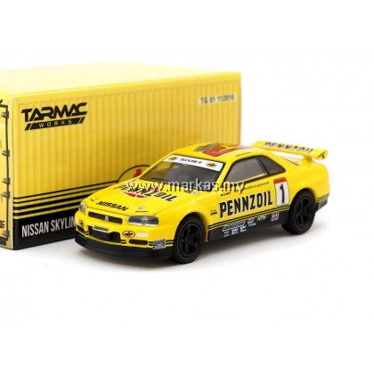 TARMAC WORKS x GREENLIGHT COLLECTIBLES 1/64 NISSAN GT-R R34 PENZOIL SPECIAL EDITION