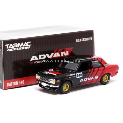 TARMAC WORKS x GREENLIGHT COLLECTIBLES 1/64 DATSUN 510 ADVAN LIVERY