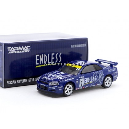 TARMAC WORKS x GREENLIGHT COLLECTIBLES 1/64 NISSAN SKYLINE GT-R (R34) ENDLESS