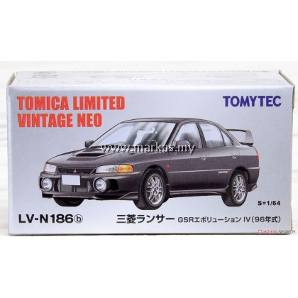 TOMICA LIMITED VINTAGE 1/64 LV-N186B MITSUBISHI LANCER GSR EVOLUTION IV (BLACK)