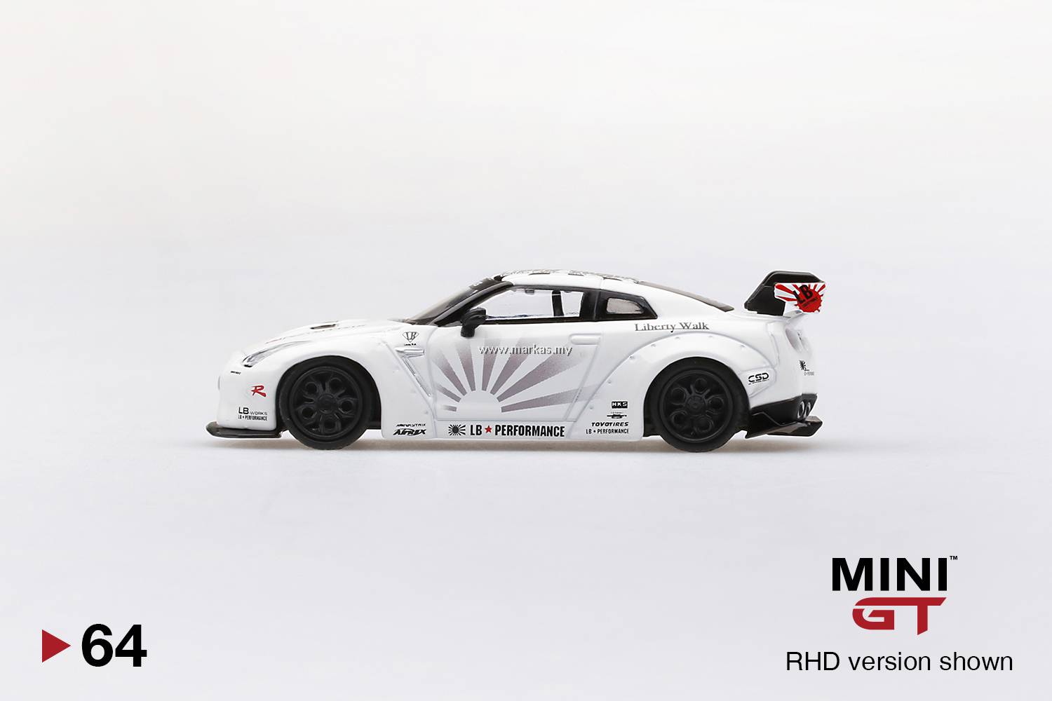MINI GT 1/64 #64 LB WORKS NISSAN GT-R R35 TYPE 1 REAR WING VERS
