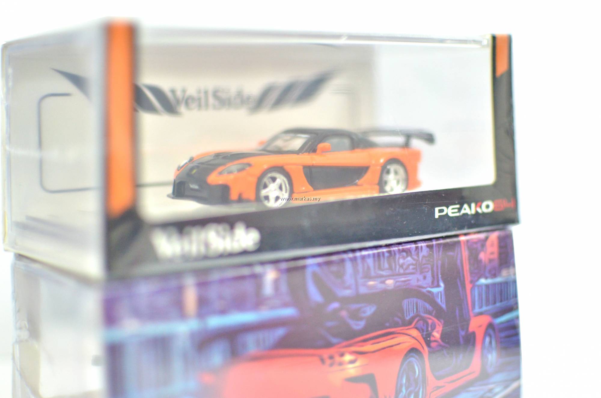 PEAKO MODEL PEAKO64 1/64 MAZDA RX7 VEILSIDE FORTUNE 7 ORANGE BLACK