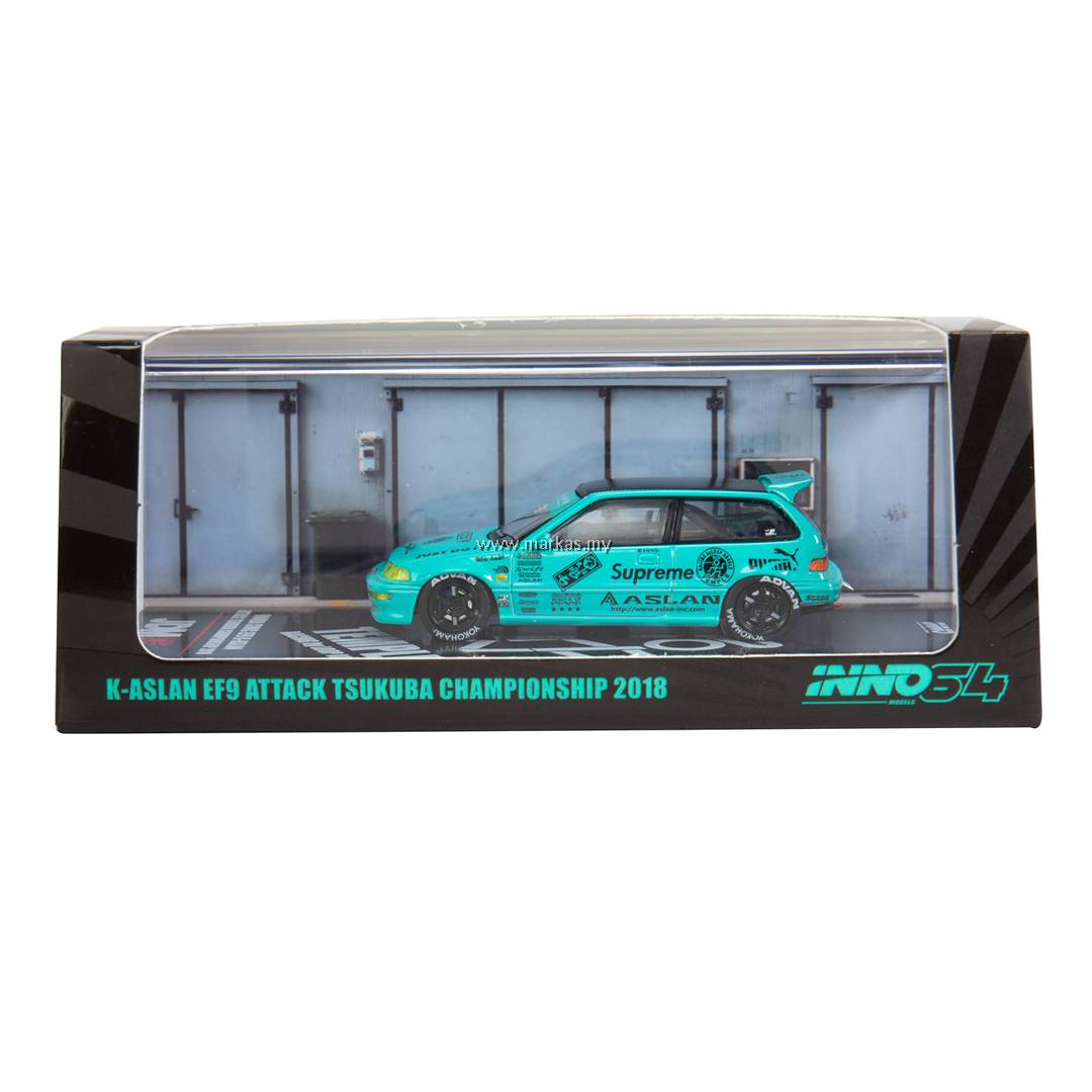 INNO MODELS INNO64 1/64 HONDA CIVIC EF9 K-ASLAN ATTACK TSUKUBA