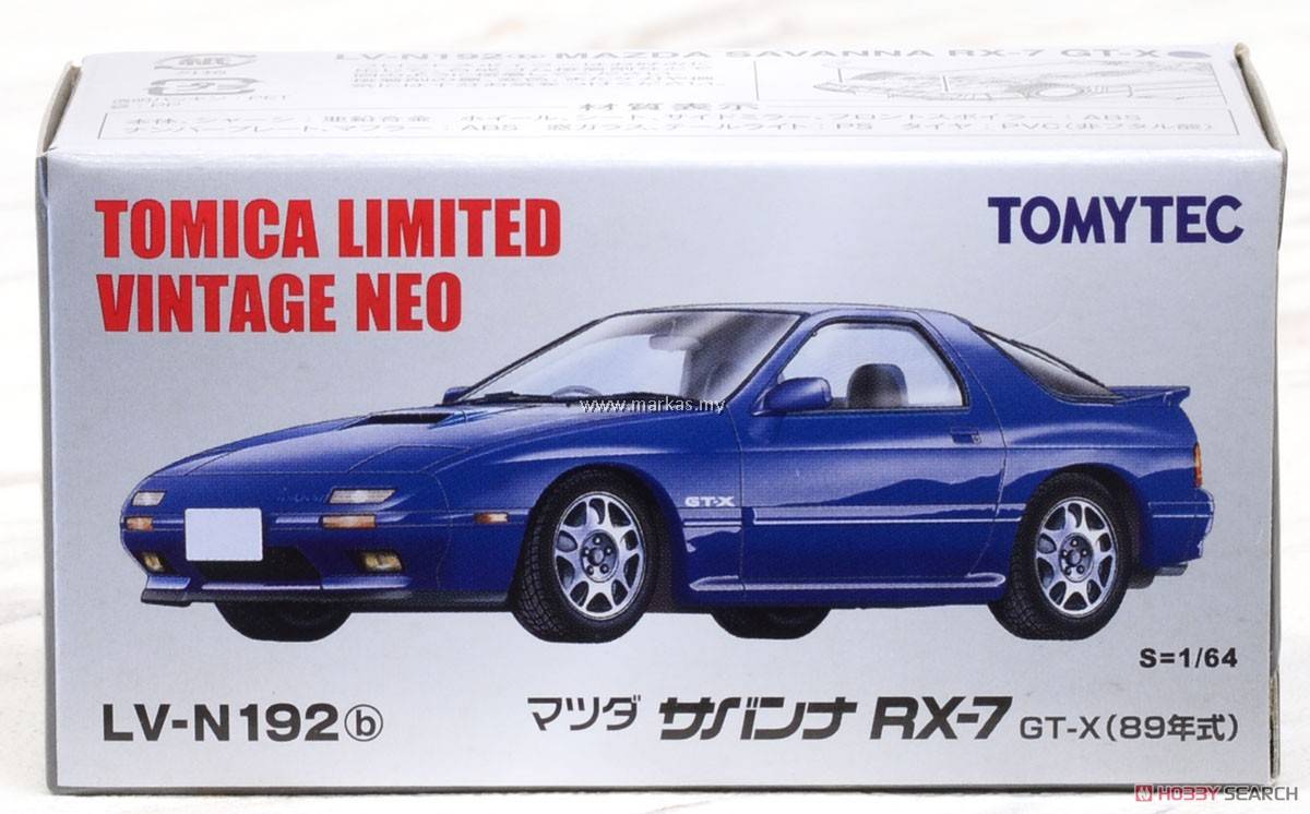 TOMICA LIMITED VINTAGE NEO LV-N192B MAZDA SAVANNA RX-7 GT-X (BLUE)
