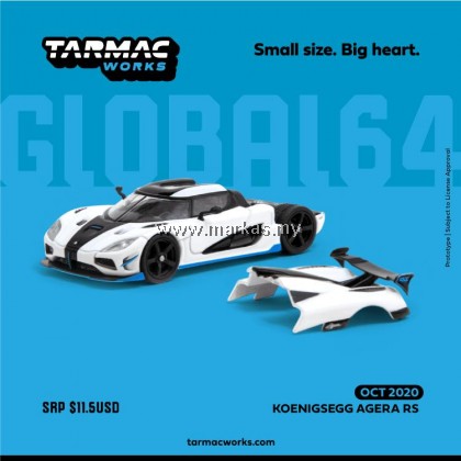 (PO) TARMAC WORKS GLOBAL64 1/64 KOENIGSEGG AGERA RS WHITE/BLACK/BLUE
