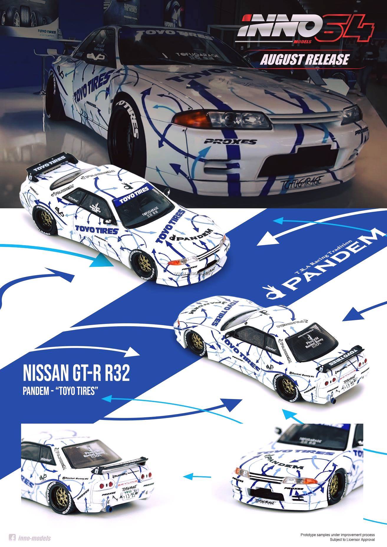 INNO MODELS INNO64 1/64 NISSAN SKYLINE GT-R R32 ROCKET BUNNY