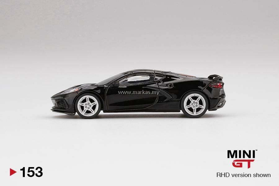 MINI GT 1/64 #153 CHEVROLET CORVETTE STINGRAY 2020 BLACK WITH