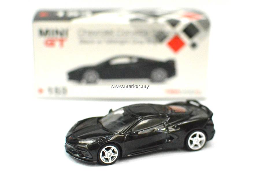 MINI GT 1/64 #153 CHEVROLET CORVETTE STINGRAY 2020 BLACK WITH