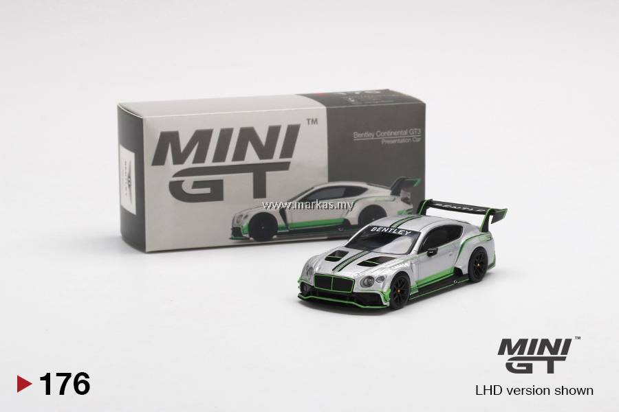 MINI GT 1/64 #176 BENTLEY CONTINENTAL GT3 PRESENTATION
