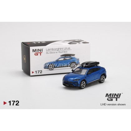 MINI GT 1/64 #172 LAMBORGHINI URUS WITH ROOF BOX BLU ELEOS