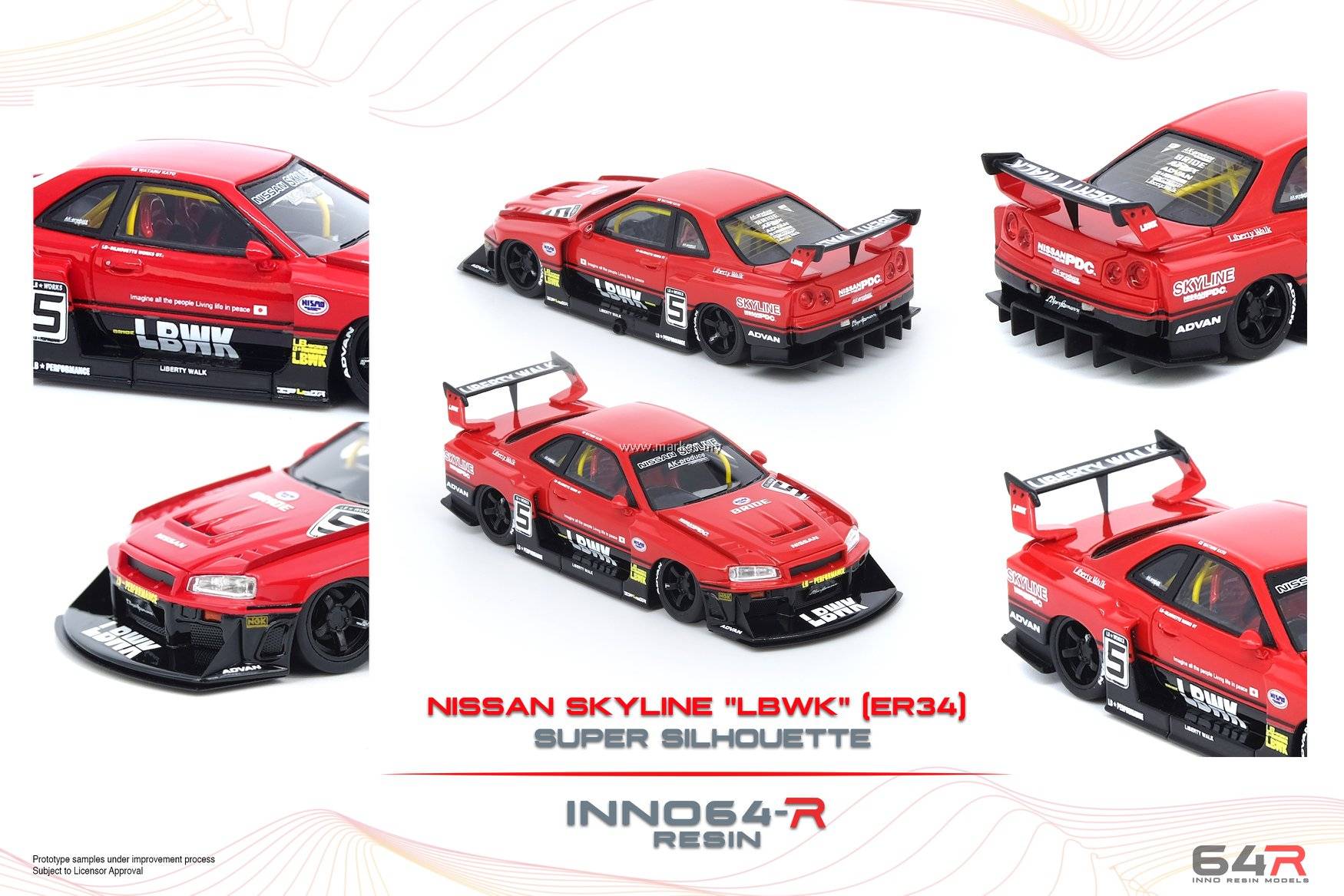 INNO MODELS INNO64 1/64 NISSAN SKYLINE LBWK ER34 SUPER SILHOUETE
