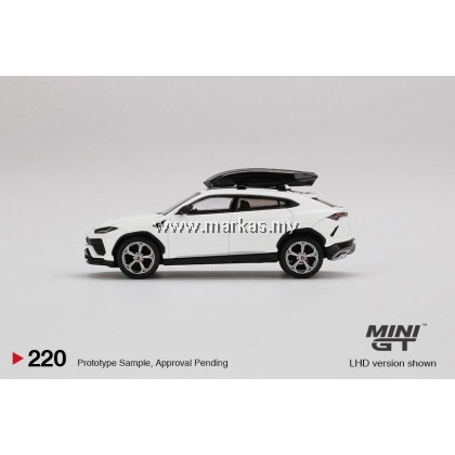 MINI GT 1/64 #220 LAMBORGHINI URUS BLANCO MONOCERUS MATT WITH ROOF BOX MINI GT 1/64 #220 LAMBORGHINI URUS BLANCO MONOCERUS MATT WITH ROOF BOX