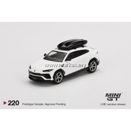 MINI GT 1/64 #220 LAMBORGHINI URUS BLANCO MONOCERUS MATT WITH ROOF BOX MINI GT 1/64 #220 LAMBORGHINI URUS BLANCO MONOCERUS MATT WITH ROOF BOX