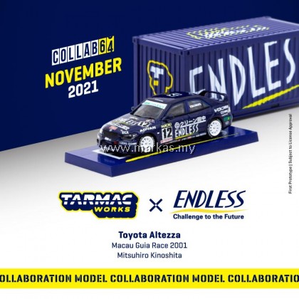 (PO) TARMAC WORKS COLLAB64 X ENDLESS 1/64 TOYOTA ALTEZZA MACAU GUIA RACE 2001