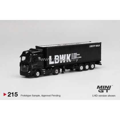 MINI GT 1/64 #215 MERCEDES BENZ ACTROS WITH 40FT CONTAINER LBWK