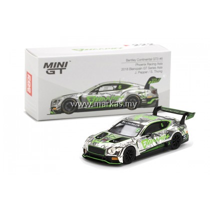 MINI GT X POP RACE #222 1/64 BENTLEY CONTINENTAL GT3 BLANCPAIN GT SERIES ASIA 208 PHOENIX RACING ASIA #6