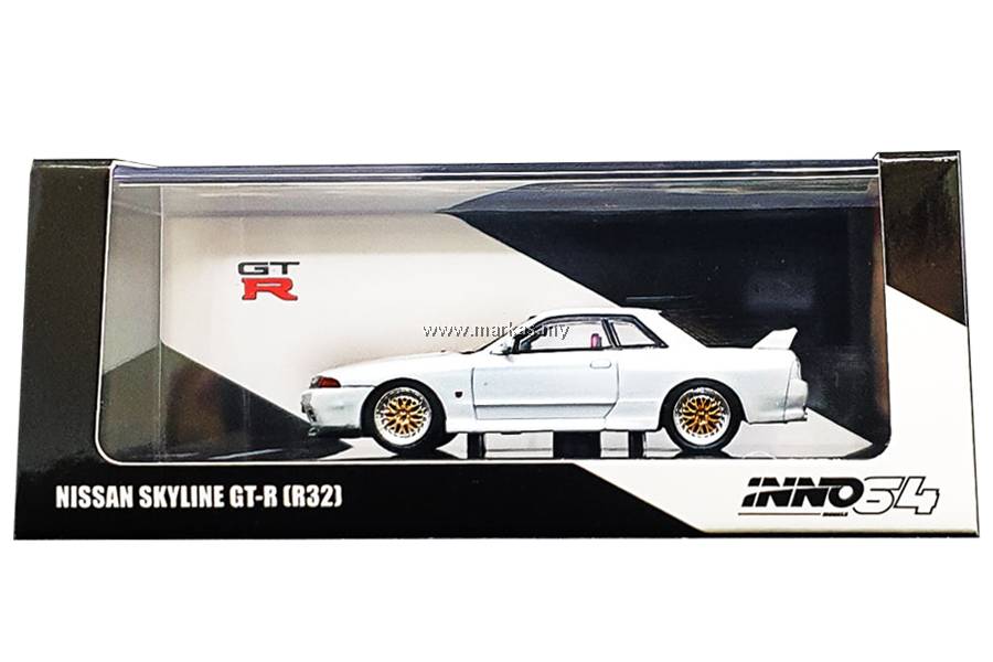 INNO MODELS INNO64 1/64 NISSAN SKYLINE GT-R R32 CRYSTAL WHITE WITH