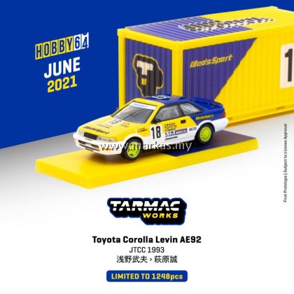 TARMAC WORKS HOBBY64 1/64 TOYOTA COROLLA LEVIN AE92 JTCC 1993 TARMAC WORKS HOBBY64 1/64 TOYOTA COROLLA LEVIN AE92 JTCC 1993