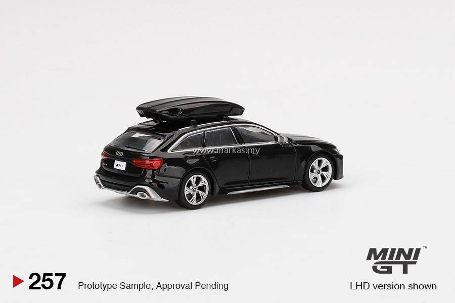 MINI GT 1/64 #257 AUDI RS6 AVANT MYTHOS BLACK METALLIC WITH ROOF BOX