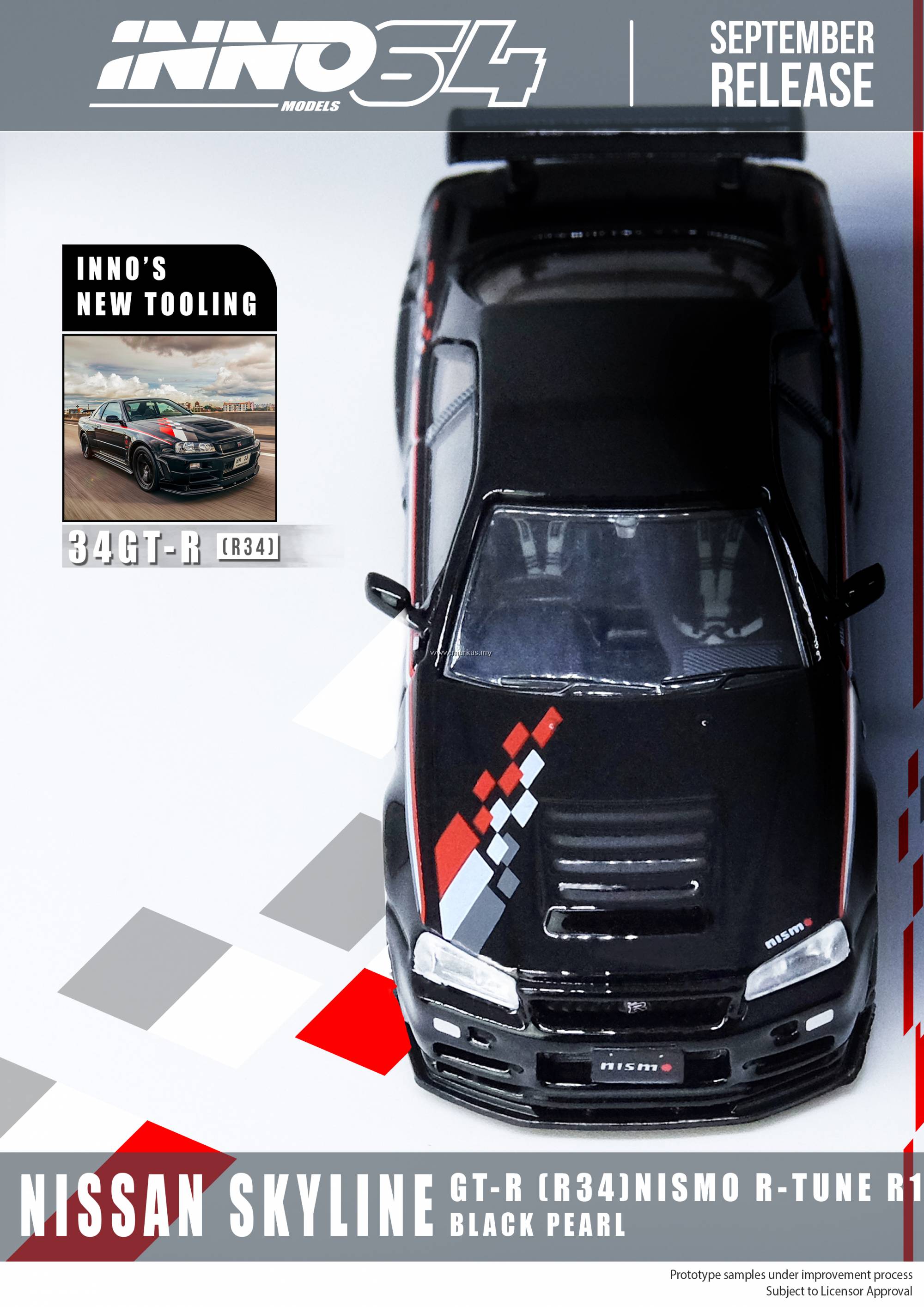 INNO MODELS INNO64 1/64 NISSAN SKYLINE GT-R R34 NISMO R-TUNE BLACK