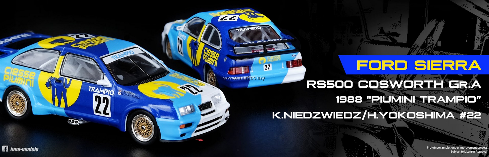 INNO MODELS INNO64 1/64 FORD SIERRA RS500 COSWORTH #22 PIUMINI