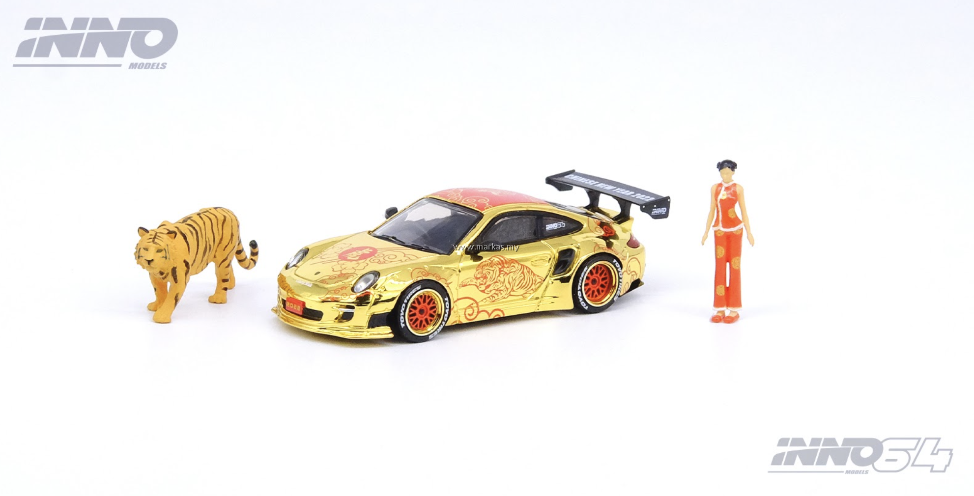 INNO MODELS INNO64 1/64 PORSCHE 997 LBWK YEAR OF THE TIGER 2022