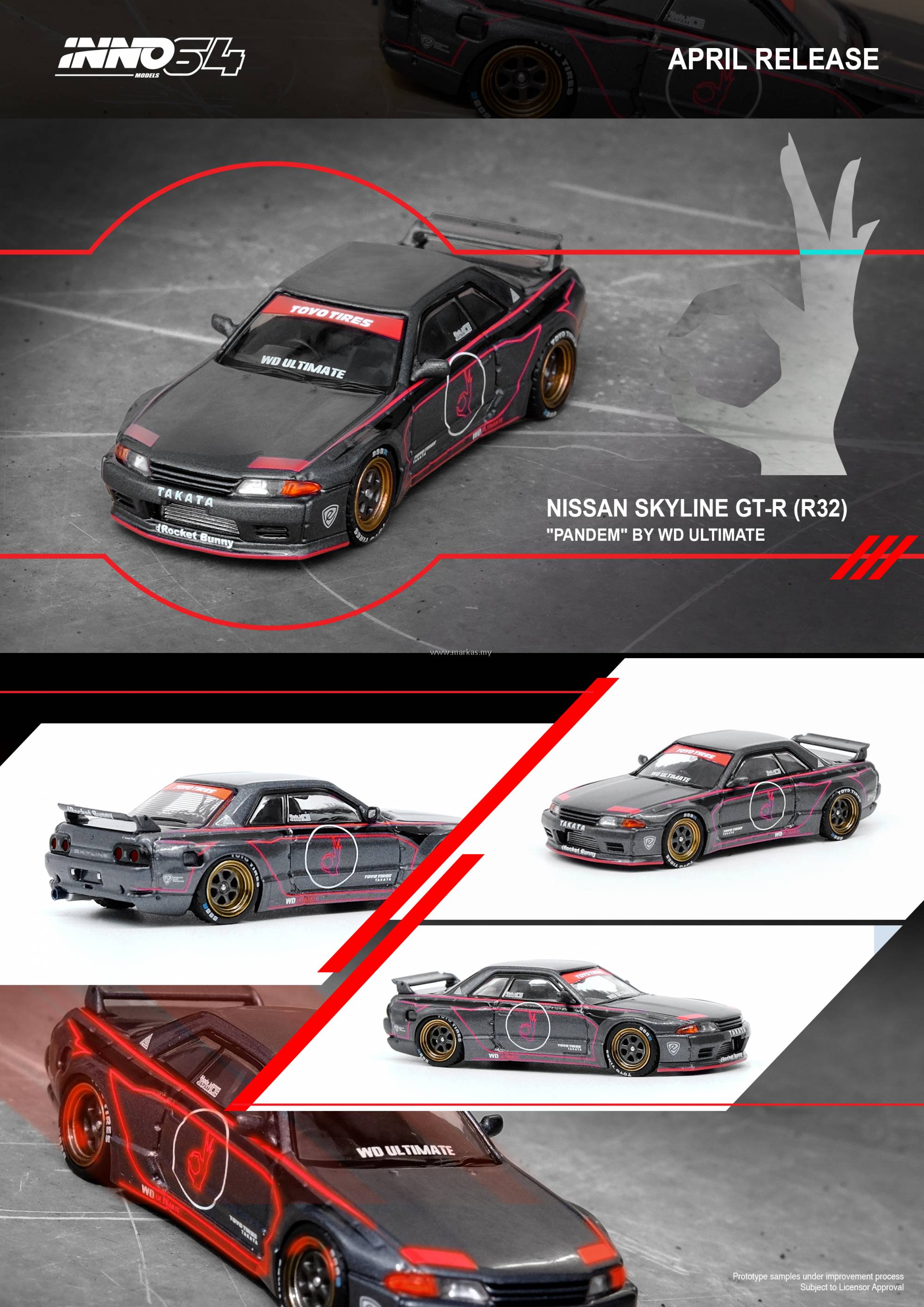 INNO MODELS INNO64 1/64 NISSAN SKYLINE -GT-R R32 PANDEM BY WD ULTIMATE