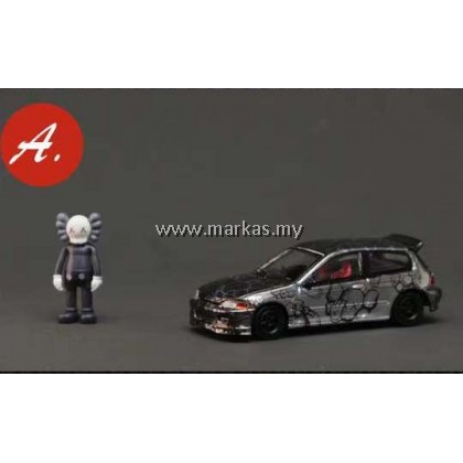 PO) STREET WEAPON 1/64 HONDA CIVIC EG6 KAWS CHROME SILVER