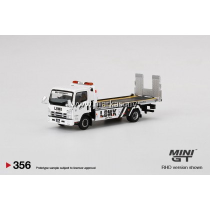 MINI GT 1/64 #356 ISUZU N SERIES VEHICLE TRANSPORTER LBWK WHITE