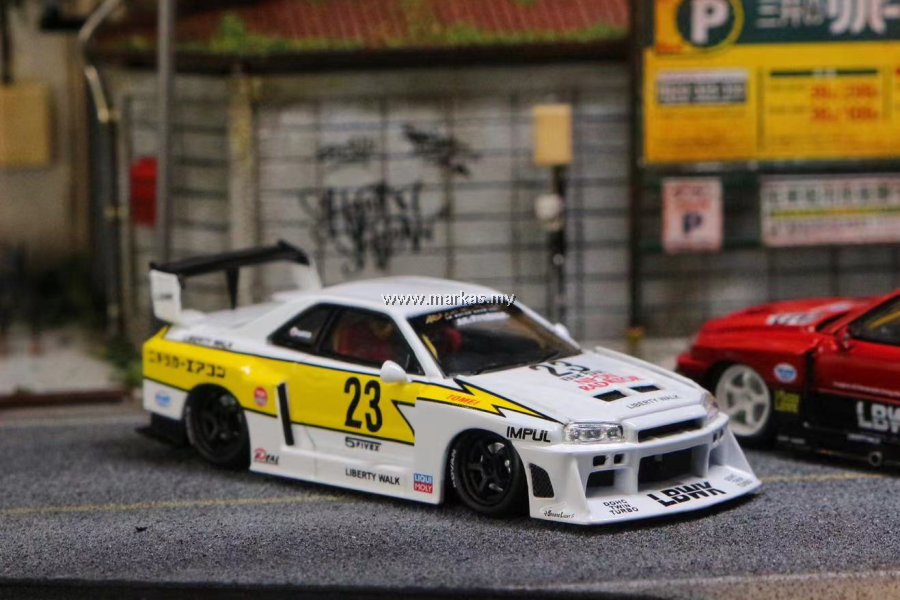 1/64 Street Weapon LBWK 日産 ER34 #23 Street Weapon 1:64 NISSAN LBWK ER34 Special Edition - Chrome