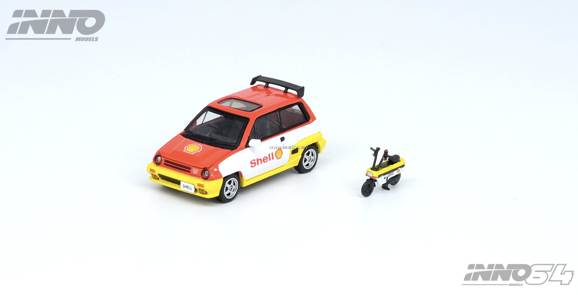 INNO MODELS INNO64 1/64 HONDA CITY TURBO II SHELL WITH SHELL MOTOCOMPO