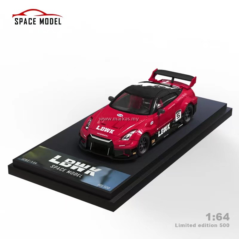 PO) SPACE MODEL 1/64 NISSAN GTR R35 LBWK RED