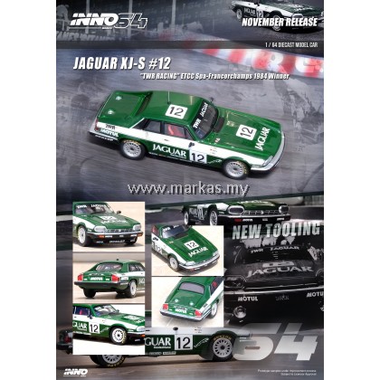 INNO MODELS INNO64 1/64 JAGUAR XJ-S #12 TWR RACING ETCC SPA-FRANCORCHAMPS 1984 WINNER HEYER/PERCY