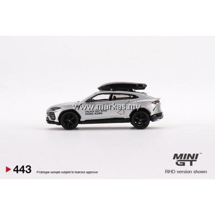MINI GT 1/64 #443 LAMBORGHINI URUS UNLOCK ANY ROAD HONG KONG HK EXCLUSIVE