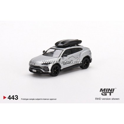 MINI GT 1/64 #443 LAMBORGHINI URUS UNLOCK ANY ROAD HONG KONG HK EXCLUSIVE