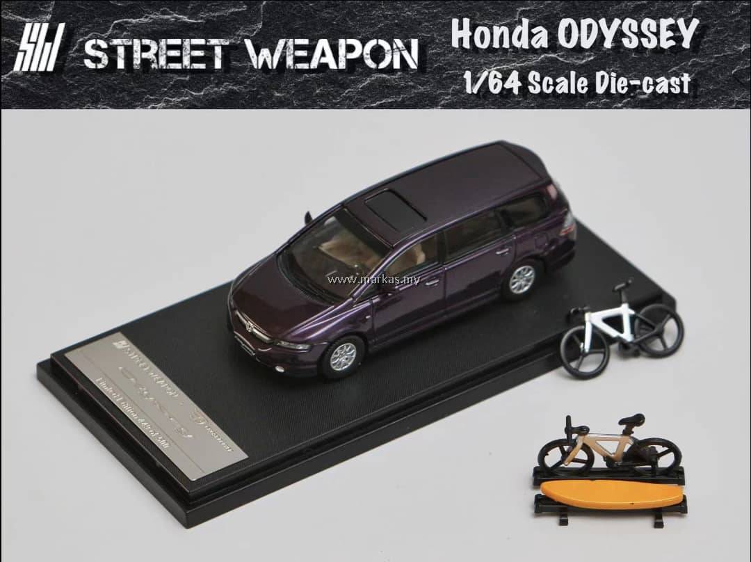 PO) STREET WEAPON 1/64 HONDA ODYSSEY PURPLE WITH CAR ROOF ACCESSORIES