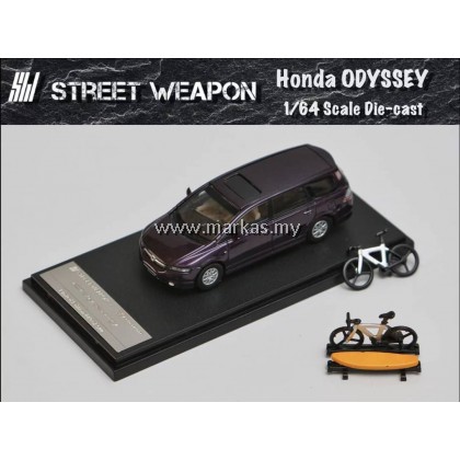 PO) STREET WEAPON 1/64 HONDA ODYSSEY PURPLE WITH CAR ROOF ACCESSORIES