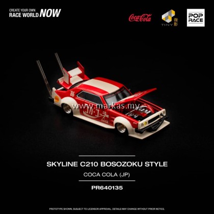 (PO) POP RACE 1/64 PR640135 NISSAN SKYLINE C210 KAIDO RACER BOSOZOKU STYLE - COCA COLA JP