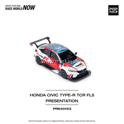 (PO) POP RACE 1/64 PR640153 HONDA CIVIC TYPE-R (FL5) TCR PRESENTATION