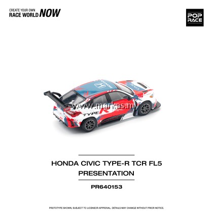 (PO) POP RACE 1/64 PR640153 HONDA CIVIC TYPE-R (FL5) TCR PRESENTATION