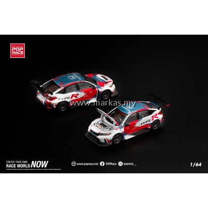 (PO) POP RACE 1/64 PR640153 HONDA CIVIC TYPE-R (FL5) TCR PRESENTATION