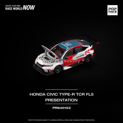 (PO) POP RACE 1/64 PR640153 HONDA CIVIC TYPE-R (FL5) TCR PRESENTATION