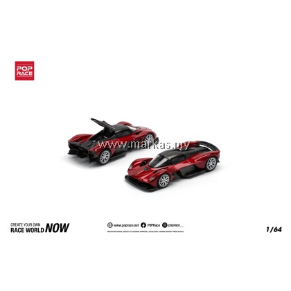 (PO) POP RACE 1/64 PR640152 ASTON MARTIN VALKYRIE SUPERNOVA RED
