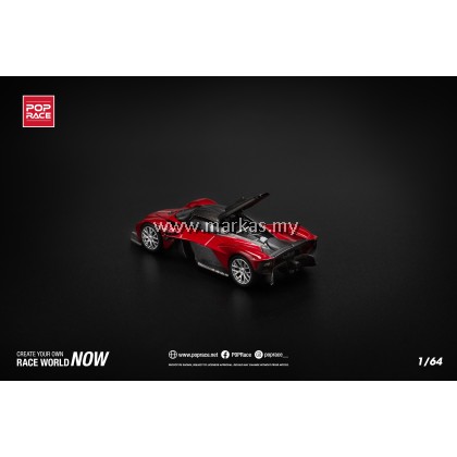 (PO) POP RACE 1/64 PR640152 ASTON MARTIN VALKYRIE SUPERNOVA RED