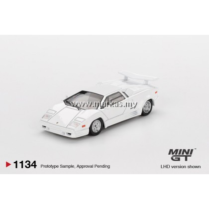 (PO) (STANDARD/BLISTER) MINI GT 1/64 #1134 LAMBORGHINI COUNTACH 25TH ANNIVERSARY WHITE