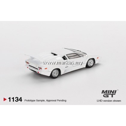 (PO) (STANDARD/BLISTER) MINI GT 1/64 #1134 LAMBORGHINI COUNTACH 25TH ANNIVERSARY WHITE