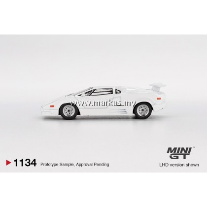 (PO) (STANDARD/BLISTER) MINI GT 1/64 #1134 LAMBORGHINI COUNTACH 25TH ANNIVERSARY WHITE